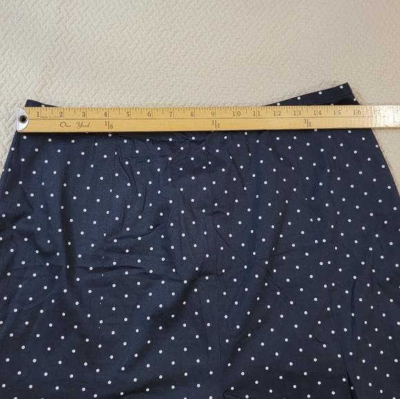 Bandolino Navy Blue Polka Dot Skirt Pleated Flare Midi Size 12 - Picture 7 of 14